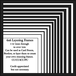 6x6 Black Layering Frames 1-12 in PNG