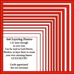 6x6 Bright Red Layering Frames 1-12 in PNG