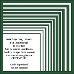 6x6 Christmas Green Layering Frames 1-12 in PNG