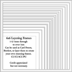 6x6 White Layering Frames 1-12 in PNG