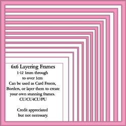 6x6 Pink Layering Frames 1-12 in PNG