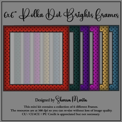 6x6 Polka Dot Brights Frames 1-6 in PNG
