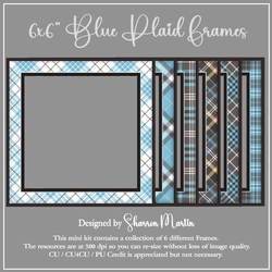 6x6 Blue Plaid Frames 1-6 in PNG