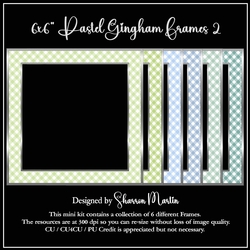 6x6 Gingham Pastel 2 Frames 1-6 in JPEG