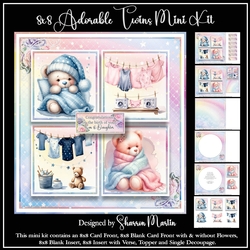 8x8 Adorable Twins Mini Kit - x6 A4 Sheets 