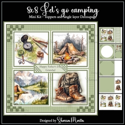 8x8 Lets go camping Mini kit - x5 A4 sheets 
