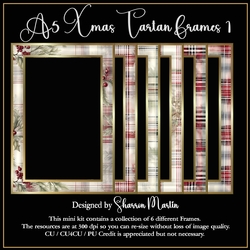 A5 Xmas Tartan Frames 1-6 in PNG