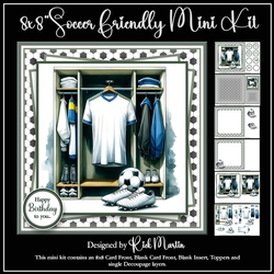 8x8 Soccer Friendly Mini Decoupage Kit - x6 A4 Sheets