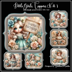 Little Girls Toppers/Frames 1-6 in PNG CU4CU/CU/PU