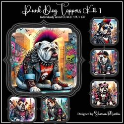 Punk Dogs Toppers/Frames 1-6 in PNG CU4CU/CU/PU