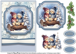 A5 Christmas Lantern Teddies 1