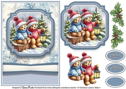 A5 Christmas Lantern Teddies 4