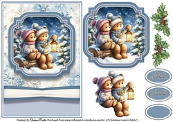 A5 Christmas Lantern Teddies 5