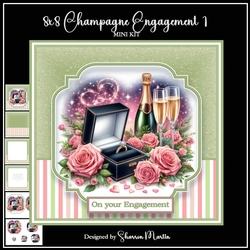 8x8 Champagne Engagment 1 Mini Kit - x6 A4 Sheets 
