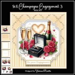 8x8 Champagne Engagment 3 Mini Kit - x6 A4 Sheets 