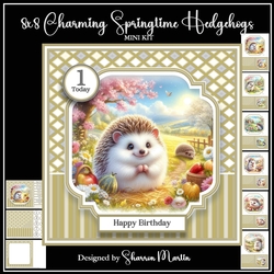 8x8 Charming Springtime Hedgehogs Mini Kit 1-6 - x9 A4 Sheets