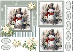 6x6 Vintage Snowmen 2
