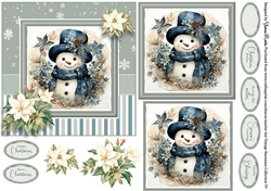 6x6 Vintage Snowmen 9