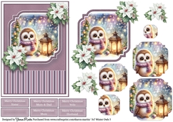 5x7 Winter Owls 5