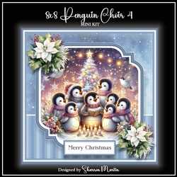 8x8 Penguin Choir Christmas Mini Kit 4 - x6 A4 Sheets