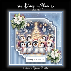 8x8 Penguin Choir Christmas Mini Kit 13 - x6 A4 Sheets