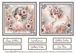 6x6 Flapper Ladies 7 & 8 with Sentiments CU4CU/PU/CU