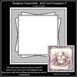 8x8 Card Template 5 - Designer Essentials Kit in PNG  