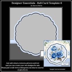 8x8 Card Template 6 - Designer Essentials Kit in PNG  