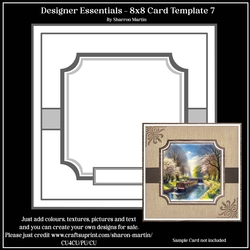 8x8 Card Template 7 - Designer Essentials Kit in PNG  