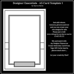 A5 Card Template 1 - Designer Essentials Kit in PNG
