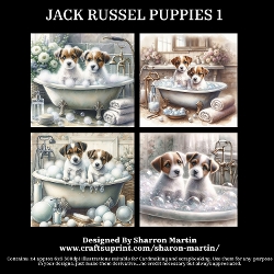 JACK RUSSEL PUPPIES - Illustrations for Cardmakers & Designers  