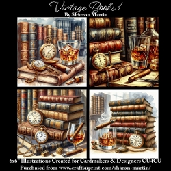 Vintage Books 1 - Illustrations for Cardmakers & Designers