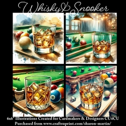 x4 Whisky & Snooker - Illustrations for Cardmakers & Designers