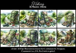 x8 Hiking - Illustrations for Cardmakers & Designers