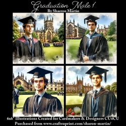 x4 Graduation Male 1 - Illustrations for Cardmakers & Designers  