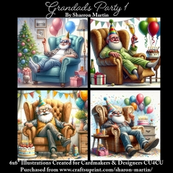 x4 Gradads Party 1 - Illustrations for Cardmakers & Designers