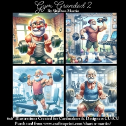 x4 Gym Grandad 2 - Illustrations for Cardmakers & Designers