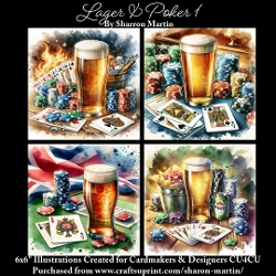 x4 Lager & Poker 1 - Illustrations for Cardmakers & Designers  