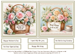 6x6 Delicate Florals 1 Toppers and Sentiments sheet