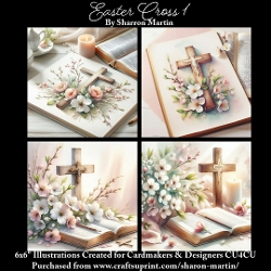 6x6 Easter Cross 1 - Illustrations for Cardmakers & Designers  