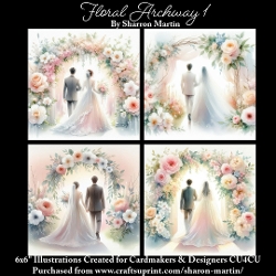 6x6 Floral Archway 1 - Illustrations for Cardmakers & Designers