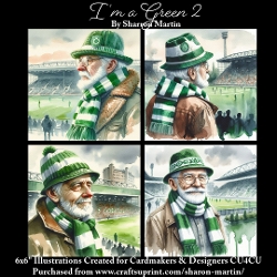 6x6 Im a Green 2 - Illustrations for Cardmakers & Designers