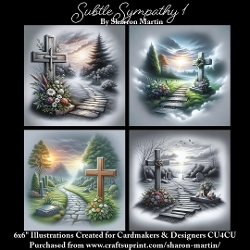 6x6 Subtle Sympathy 1- Illustrations for Cardmakers & Designers