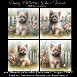 6x6 Puppy Collection - Cairn Terrier - Illustrations for Cardmaking & Designers