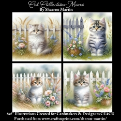6x6 Cats Collection - Manx - Illustrations for Cardmaking & Designers