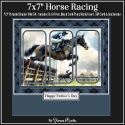 cup1377570_1495 - 7x7 Horse Racing Pyramid Stacker Card Mini Kit   