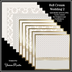 8x8 Cream Wedding Card Fronts & Matching Papers 2