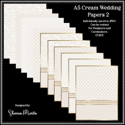 A5 Cream Wedding Card Fronts & Matching Papers 2