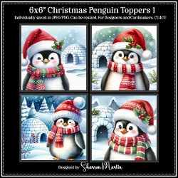 6x6 Christmas Penguins 1