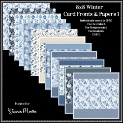 8x8 Winter 1 Card Fronts & Matching Papers